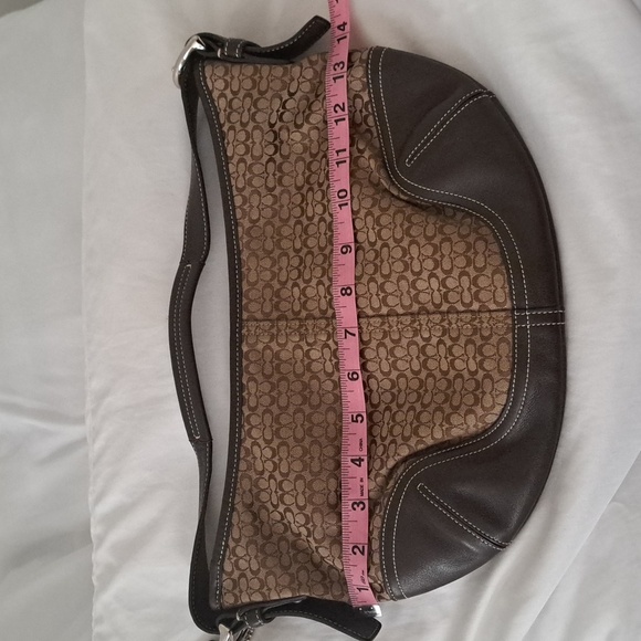 Vintage Coach Signature Mini Cs brown/beige canvas leather hobo soho bag NWOT - Picture 12 of 13